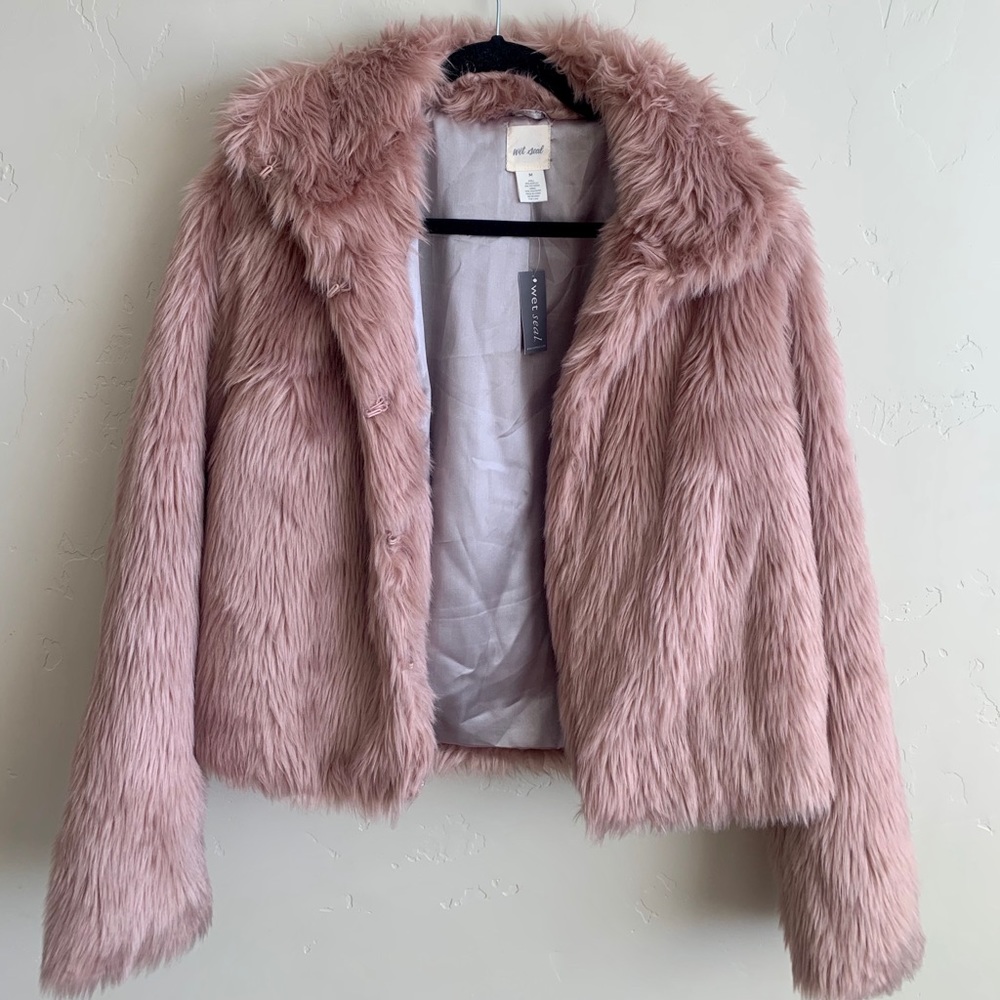 Brand New Wet Seal Plush Faux Fur Coat!
